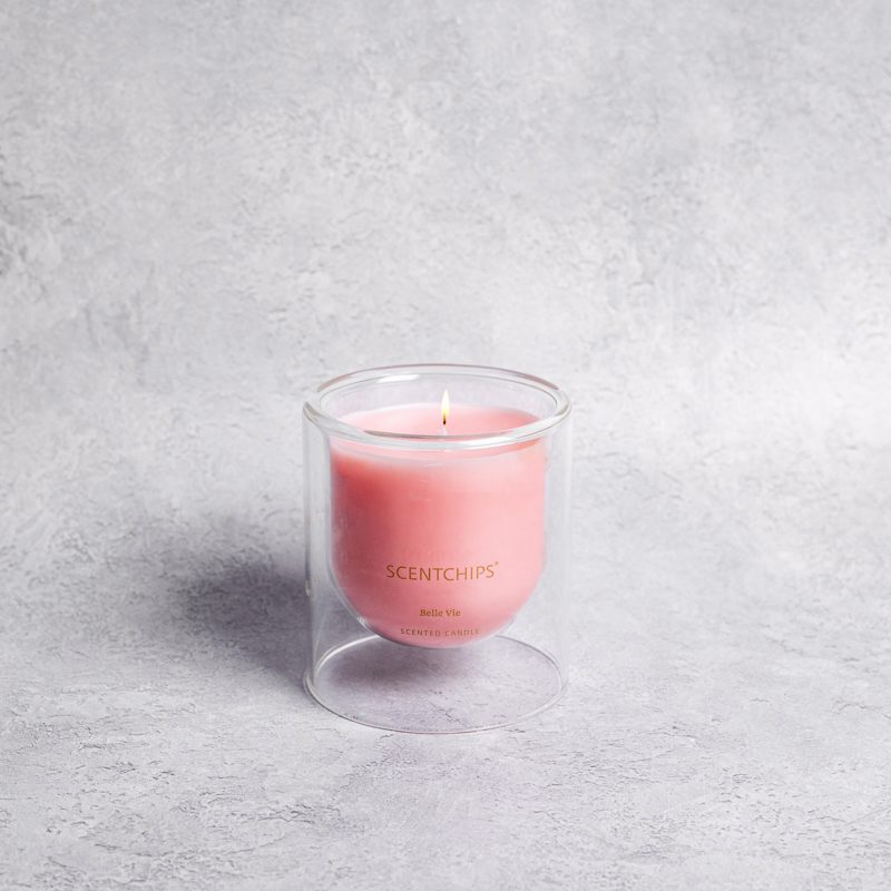 Scentchips - ΣΗΜΑΝΤΙΚΟ: Σε περίπτωση διαφοράς τιμής από το κατάστημα ισχύει παντα και μόνο η τιμή του καταστήματος Αρωματικό Κερί Scentchips Γυάλινο Pink Belle Vie 48h 25